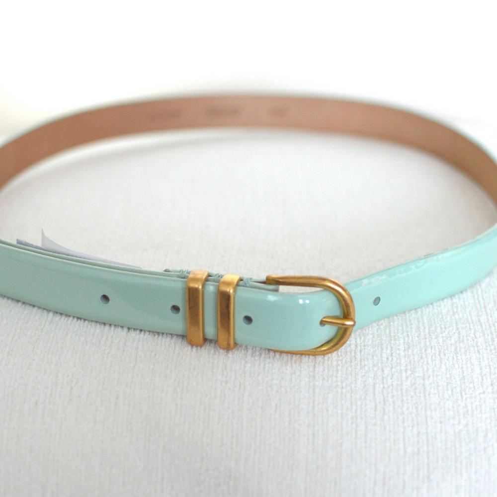 NEW! Seafoam Green Patent Leather w/ Gold Hardware